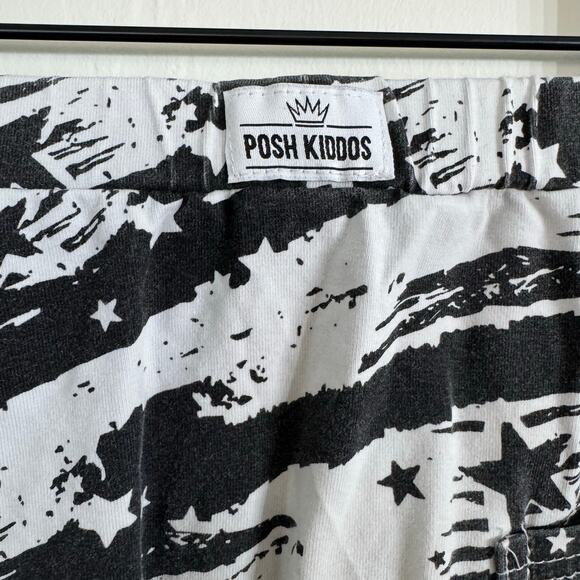 Posh Kiddos Black & White Striped Star Harem Shorts Size 5T - Picture 7 of 7